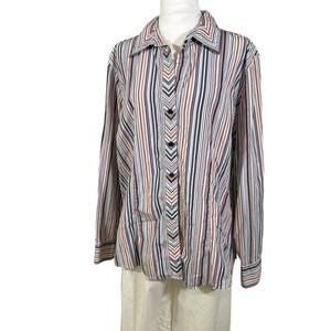 Tommy Hilfiger Women's Size 20 Button Up Stripe Shirt Multi Color